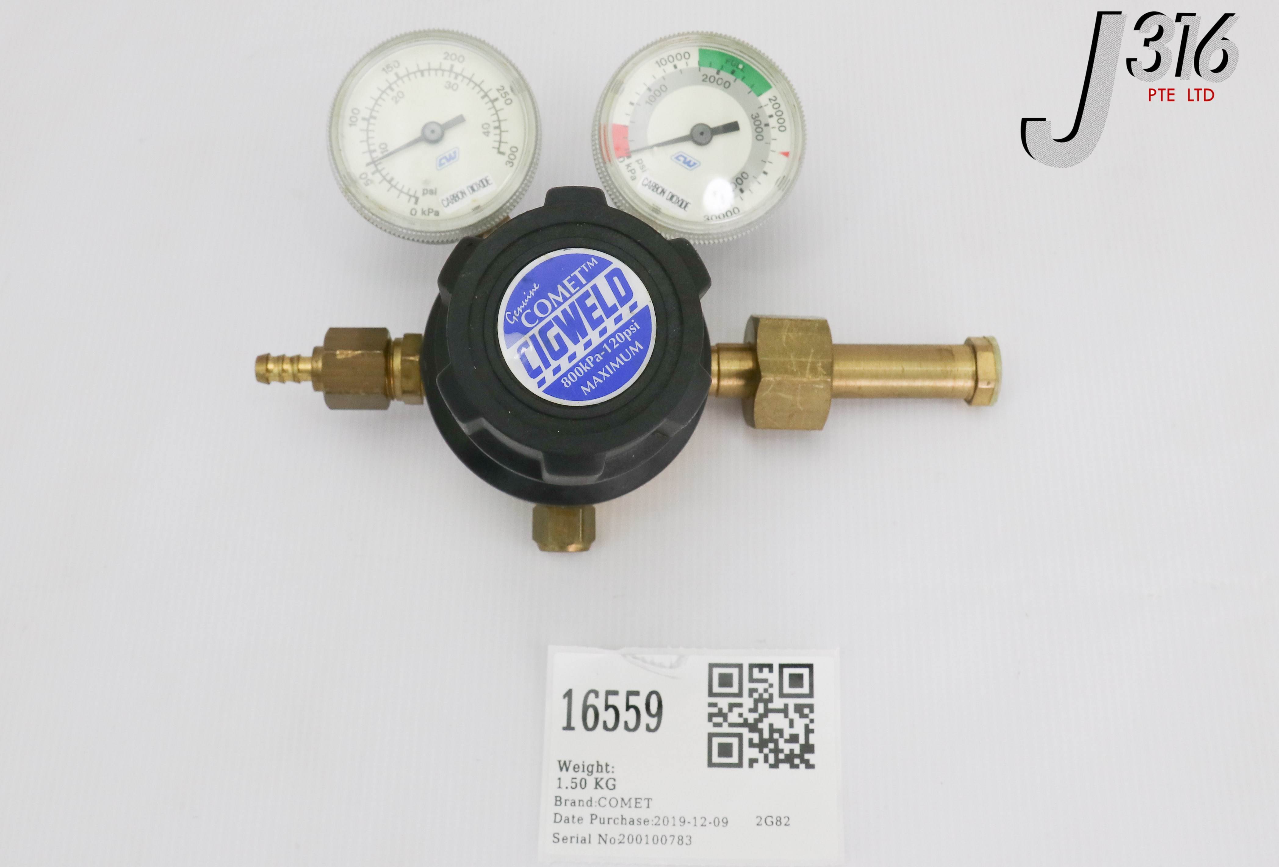N 16559 CIGWELD COMET 800 SIDE INLET REG W/ 2 PR INDICATORS 313912